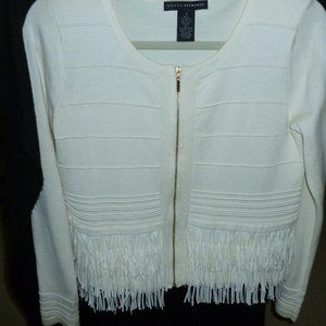 Grace Elements Zippered Sweater with Tassels